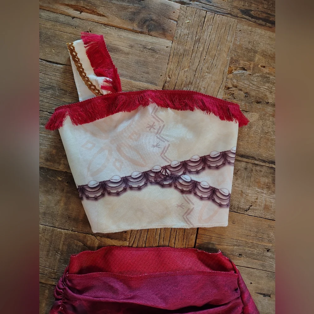 Disney Moana 2 Costume Girls Size 4-6 Two Piece‎ Outfit Skirt & Top - Picture 2 of 7